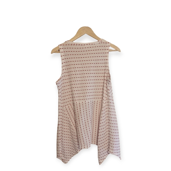 NWOT New Directions White Red Shark Bite Striped Tank Tunic - Picture 2 of 5